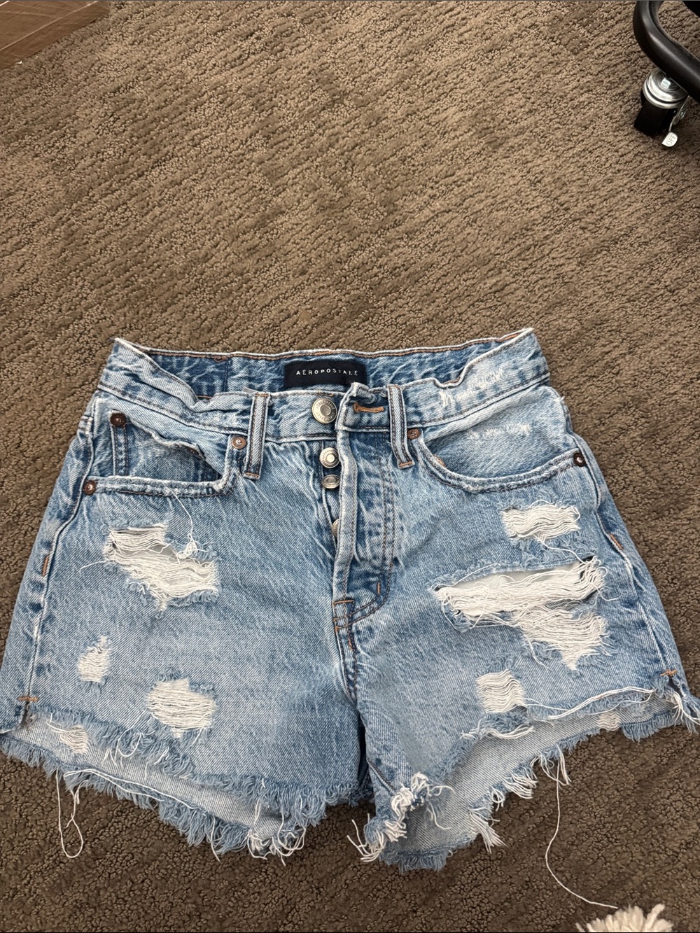 Aeropostale Light Blue Distressed Denim Cutoff Shorts